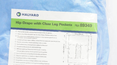 Halyard 89349 Hip Drape with Clear Pockets 116inch x 136inch x 88inch (x)